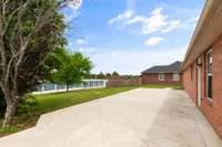 Back yard extends to the fence. The backyard offers extra privacy!