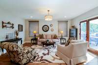The large living room also open to the back deck for a fantastic flow.