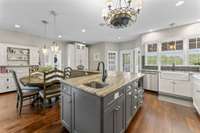 Expansive counter space in your chef’s kitchen with all stainless steel appliances