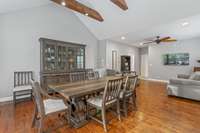 Dining Room with vaulted ceilings