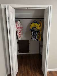 Closet in upstairs primary bedroom.