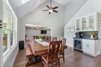 Space large enough for a 12' dining table!