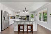 Entertain family and friends in the brand new gourmet kitchen! The cabinets are all custom and will surprise you with all the custom built ins specific to store knives, spices and all the things.