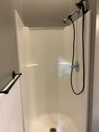 Full bathroom attached to workshop
