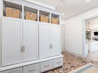 Entry from garage and mud room with plenty of storage