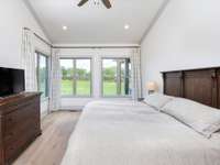 Primary bedroom with view of the farm