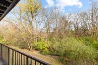 The Greenway area behind offers a lot of privacy, wildlife and a wet water creek when it rains. You will often see turkey in the back will out on the patio