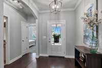The home has a real foyer.