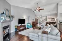 Another great angle of the lving room shows a comfortable layout.