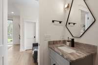 Half bath off the bonus room