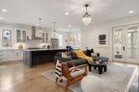 Open living room and kitchen