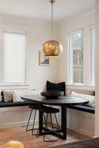 Built in benches in the breakfast nook