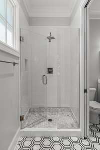 Marble showers in every ensuite bathroom
