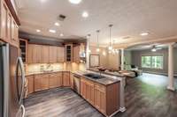 The kitchen offers plenty of space to move around, making it ideal for cooking, entertaining, and everyday living.