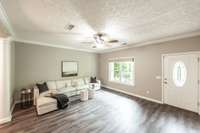 The open design and large footprint create a bright, inviting space for relaxing or entertaining.