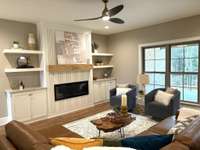 Built in electric fireplace to enjoy those cooler evenings!