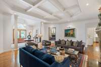 The seamless flow between each of the living areas allows the formal living, dining and entertaining spaces to connect gracefully, while still maintaining distinct, thoughtfully defined spaces.