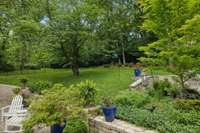 There is plenty of grass area to toss a frisbee, play catch, or for a friendly game of croquet