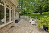 Here is an extra area for kids or pets to roam or for subtle storage of pool items