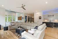 Upstairs boasts a large bonus room