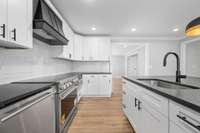 Beautiful leathered granite counters.