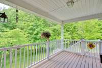 This deck is right of the sunroom. What a great place to have your morning coffee!