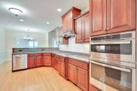 All the appliances are stainless steel and there a garbage disposal, too.