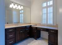 Sink and separate makeup counter