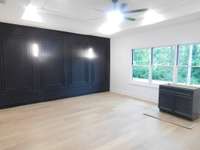 Master upstairs.  Overlooks fenced in backyard off a private covered deck.