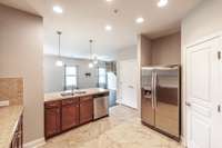 Stainless steel appliances.