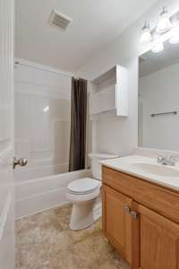 Another full bathroom upstairs with a tub/shower combo!