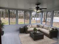 Virtually staged. Take in the views of your beautiful private backyard as you relax and unwind in your gorgeous sunroom just off the kitchen! Or be the Host with the Most and entertain in this space!
