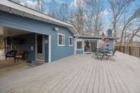 Access to large deck from covered patio