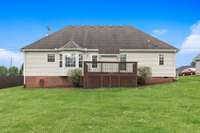 Back view of the house and lback yard