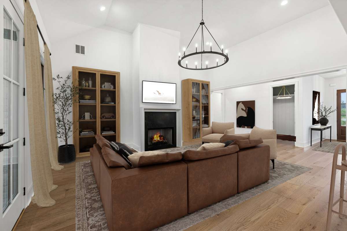 Virtually staged living room