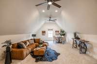 Bonus room over 3 car garage. Pre-wired and ready for your surround sound system. So many options for this space!
