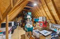 Tons of Attic storage over the garage.