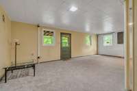 Basement Family Room. With Basement Backdoor Entrance.