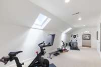 Two door on the right are to storage that runs the length of the room.