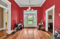 Look at that view out the front door!  Foyer measures 17X11