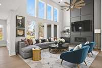 Virtually Staged Photo for Inspiration Only & to Showcase How Space Can Be Used.