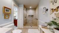 You will love this tiled walk in shower!
