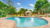 There is so much space past the pool.