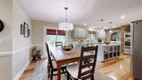 Family dinners in this kitchen!  And those floors!