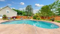 This yard is beautifully and professionally landscaped.