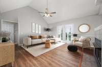 Virtually staged living room.