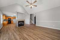 Here you can see how the living room connects through to the dining and kitchen areas.