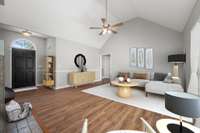 Virtually staged living room.