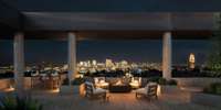 Rooftop with outdoor grill, firepit, and unparalleled panoramic views of downtown Nashville and the Parthenon building.