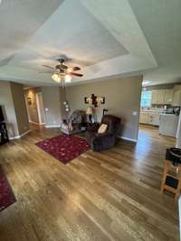 Entrance to the kitchen area to the right